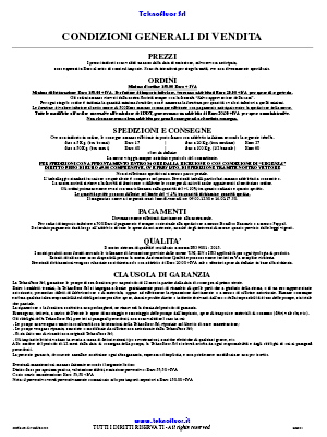 CONDIZIONI DI VENDITA 2025-2026