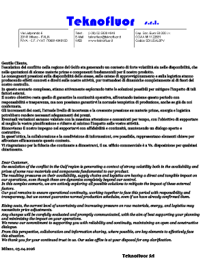 Guerra del Golfo - carenza di materie prime