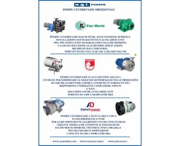 POMPE CENTRIFUGHE ORIZZONTALI A TRASCINAMENTO MAGNETICO O TENUTA MECCANICA