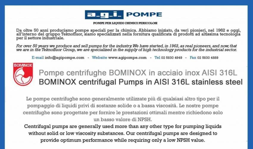 BOMINOX - POMPE IN ACCIAIO INOX